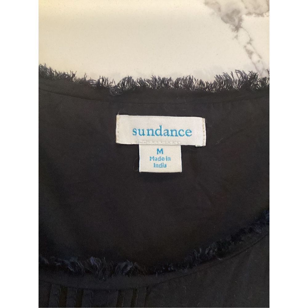 Sundance Womens Frayed Sleeveless Tiered Top Sz M Black Stretch - Picture 5 of 8